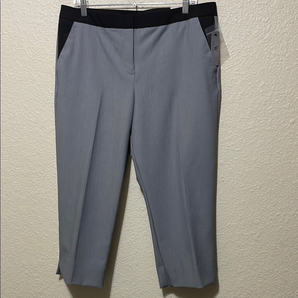 Worthington Women's Modern Fit Gray And Black Cropped Pants. NWT. Size 14.